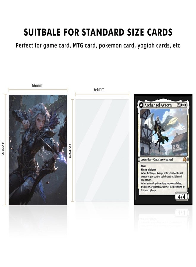 Katomula 100 MTG Card Sleeves with 100 Inner Sleeve, Textured Back Art Sleeves, Fit Standard Size Cards-Dark Elven Archer - Image 3